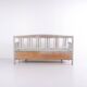 Swedish bench – grey painted – antique – painted pine – c. 1860s