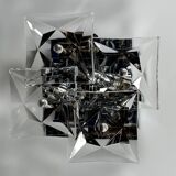 1960s 1970s Wall Sconce by Kinkeldey Lighting Germany in Glass & Chrome