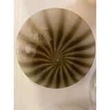 Contemporary Wall Lamp Brown Reeds on White Murano Glass