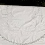 White embroidered tablecloth