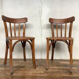 Pair of bistro and bohemian chairs 1950