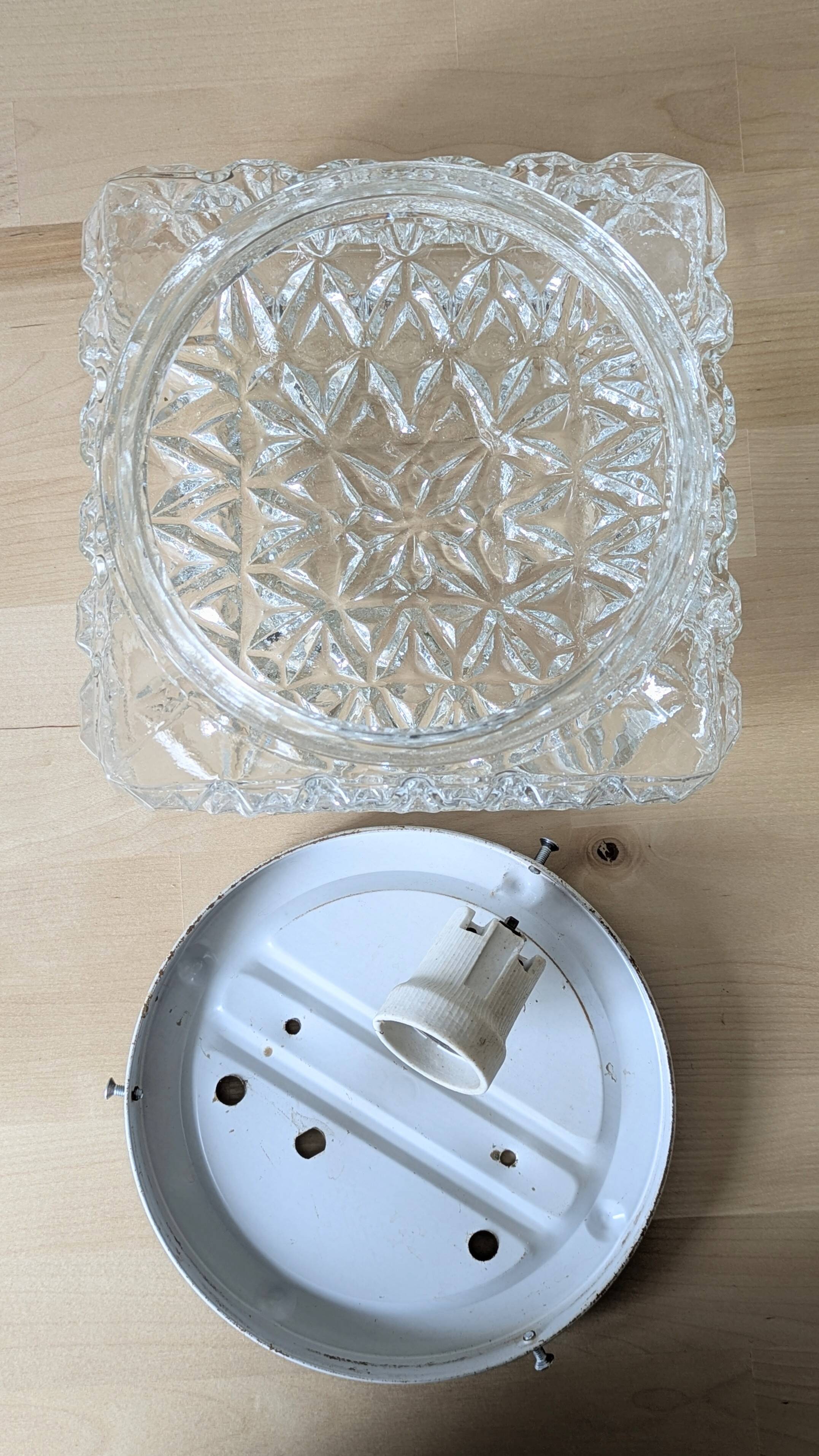 Square glass ceiling light