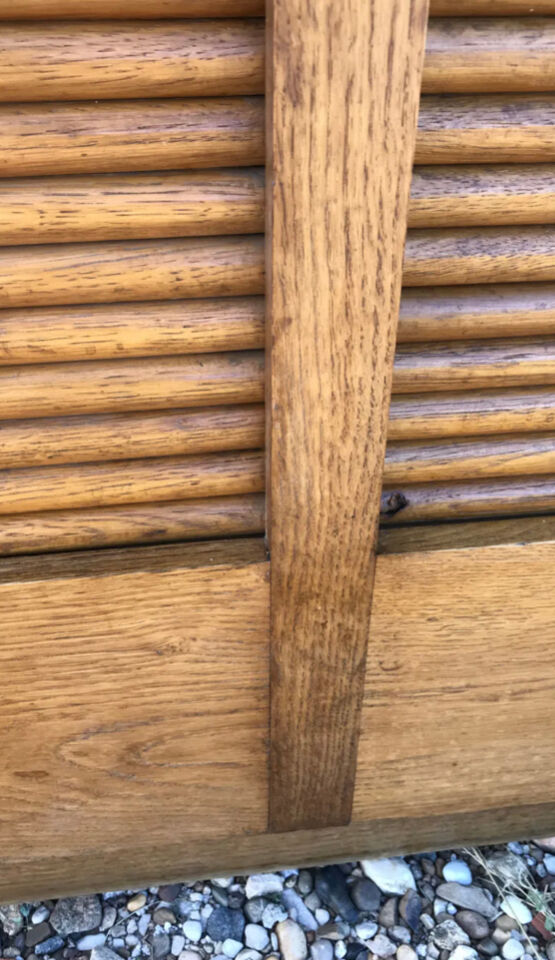 Restored notary cabinet with solid oak curtains