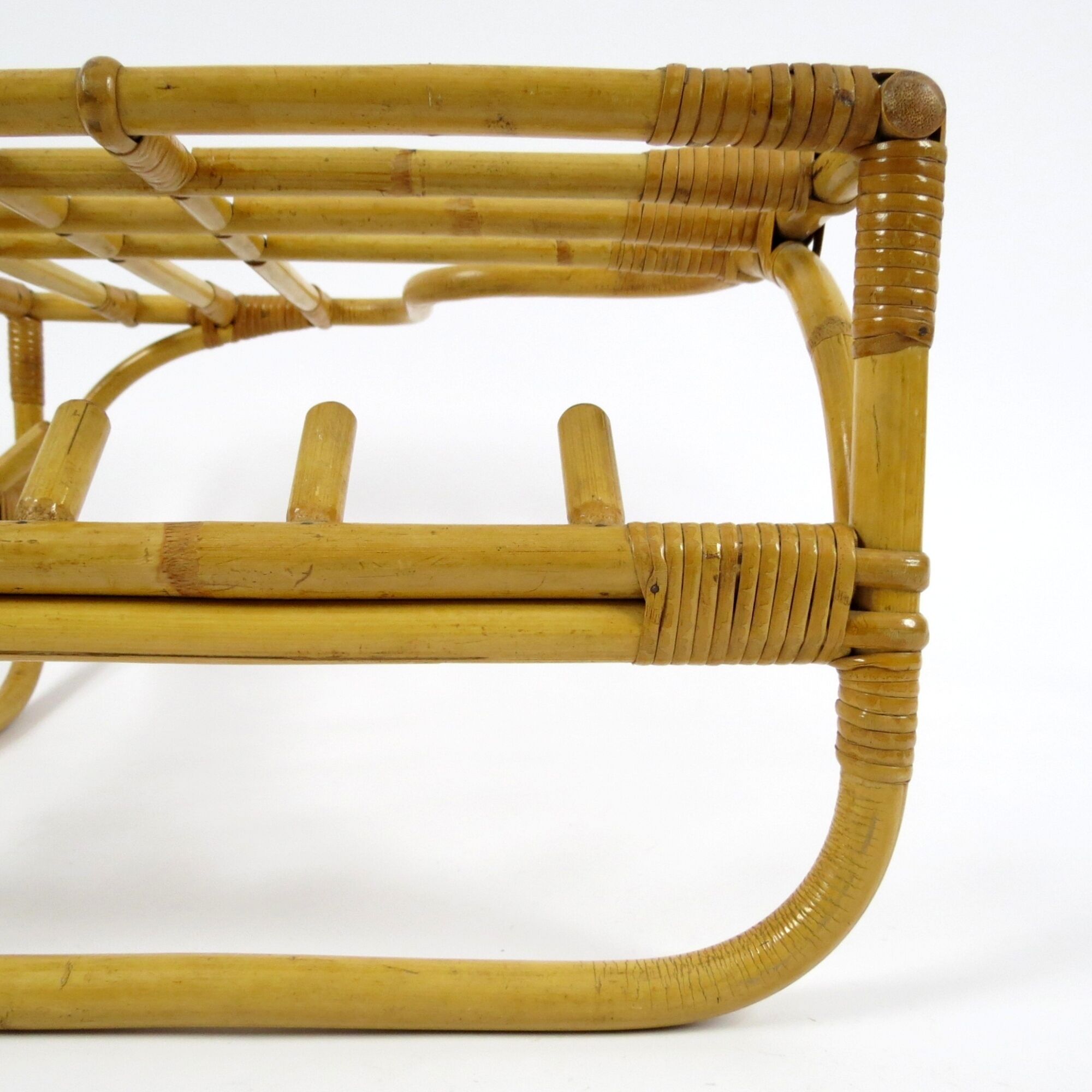 Bamboo and rattan coat rack, 1960s