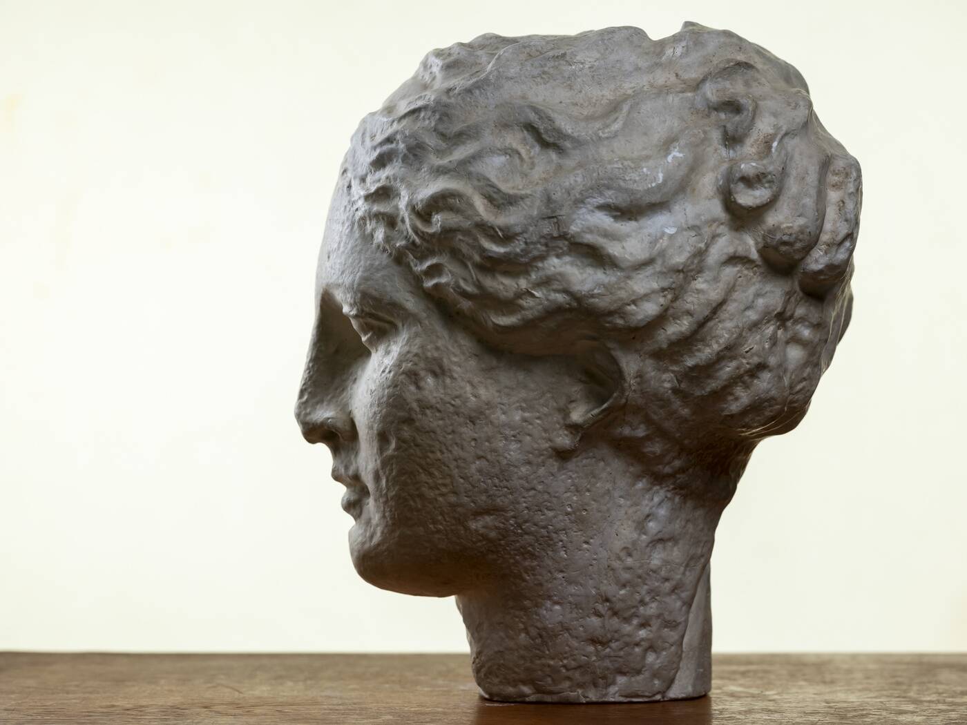 Head of Greek Goddess Hygeia, Plaster Sculpture, 1930s–1940s