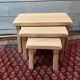 Vintage light wood nesting trio table