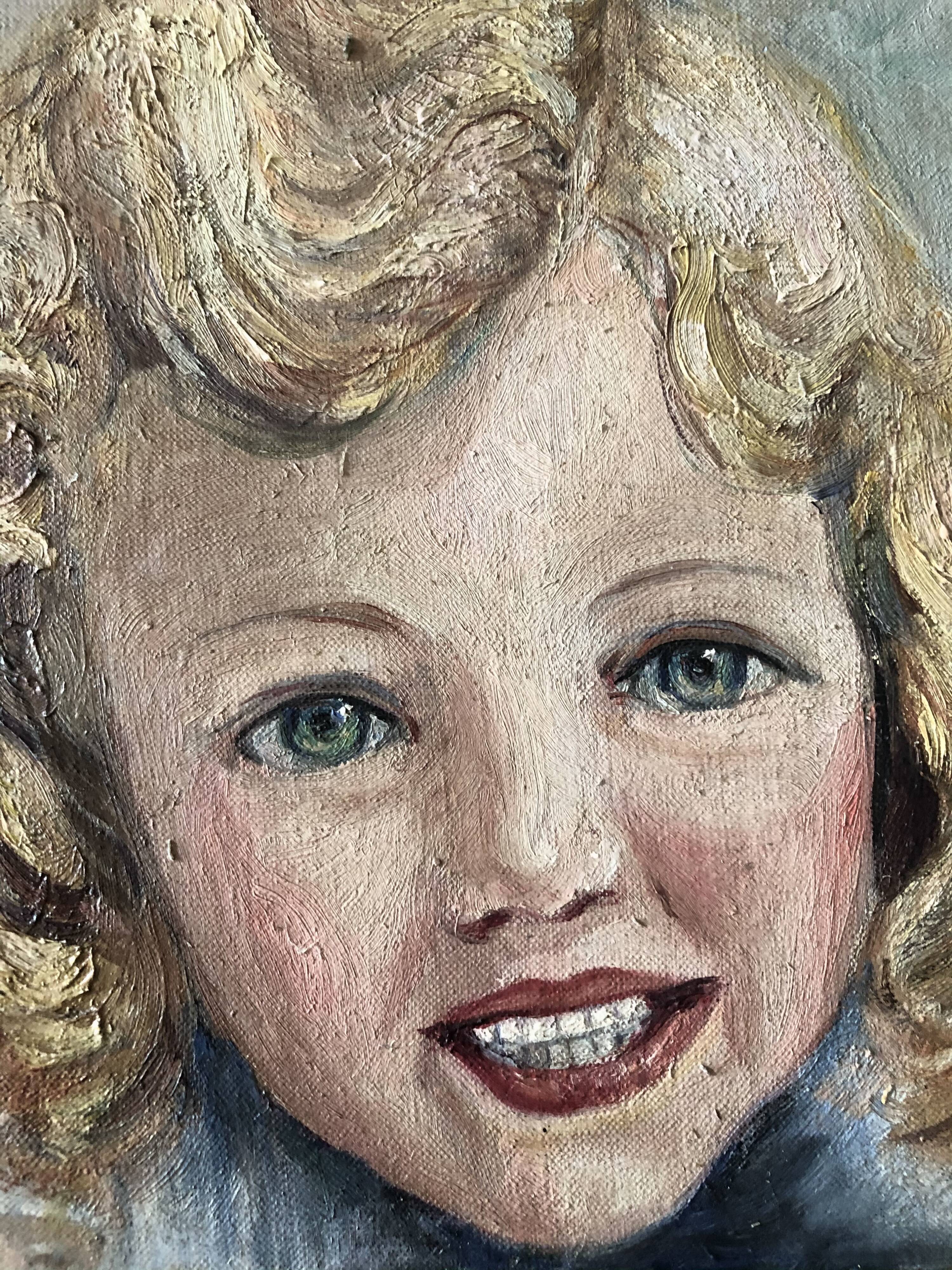 Portrait girl oil on canvas