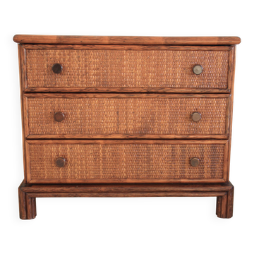 Roche Bobois commode published by Maugrion bamboo & rattan