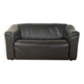 DS-47 two-seater sofa by de Sede, 1970s, black nappa leather