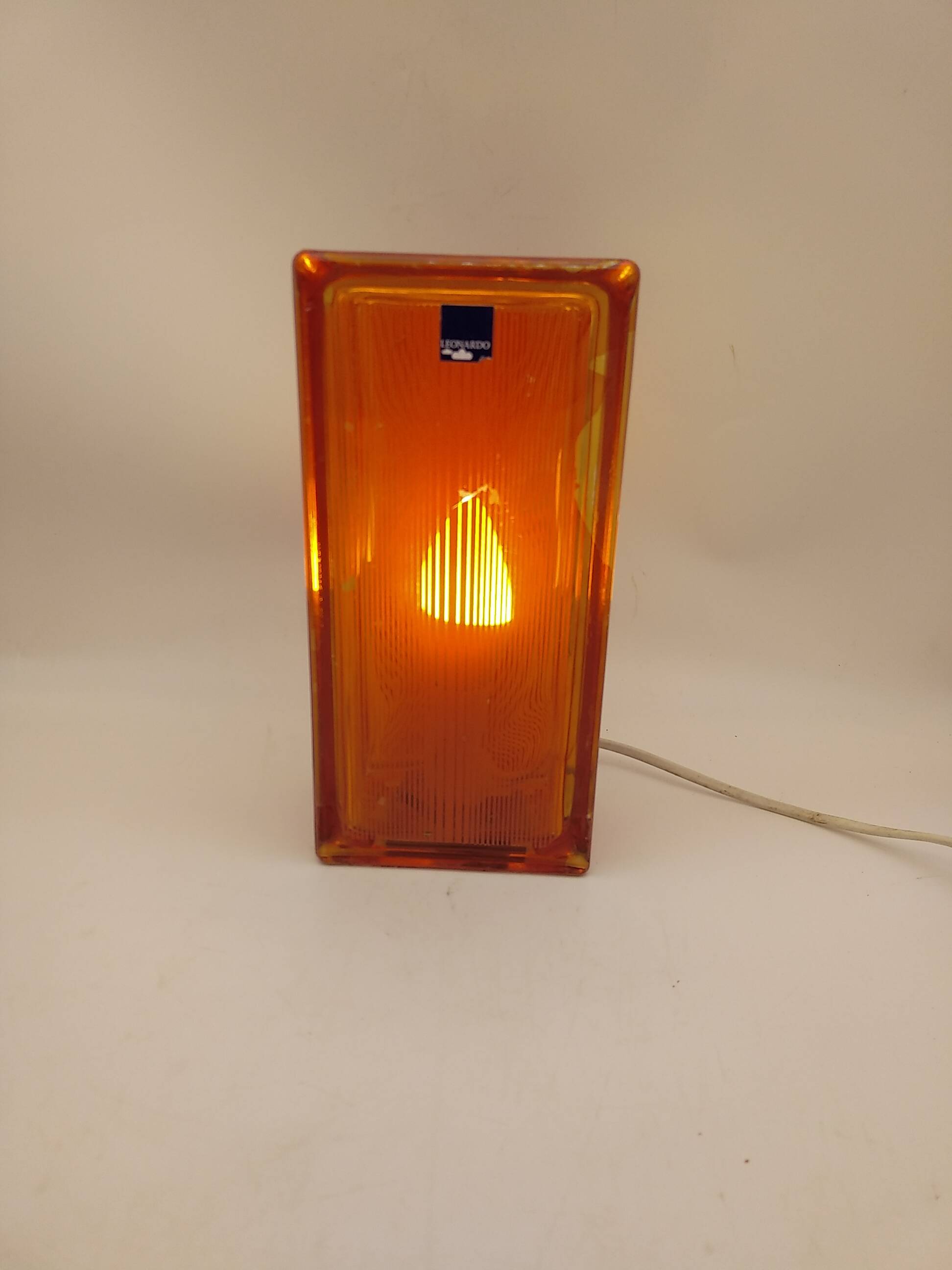 Lampe brique de verre leonardo vintage style feux stop 70 '
