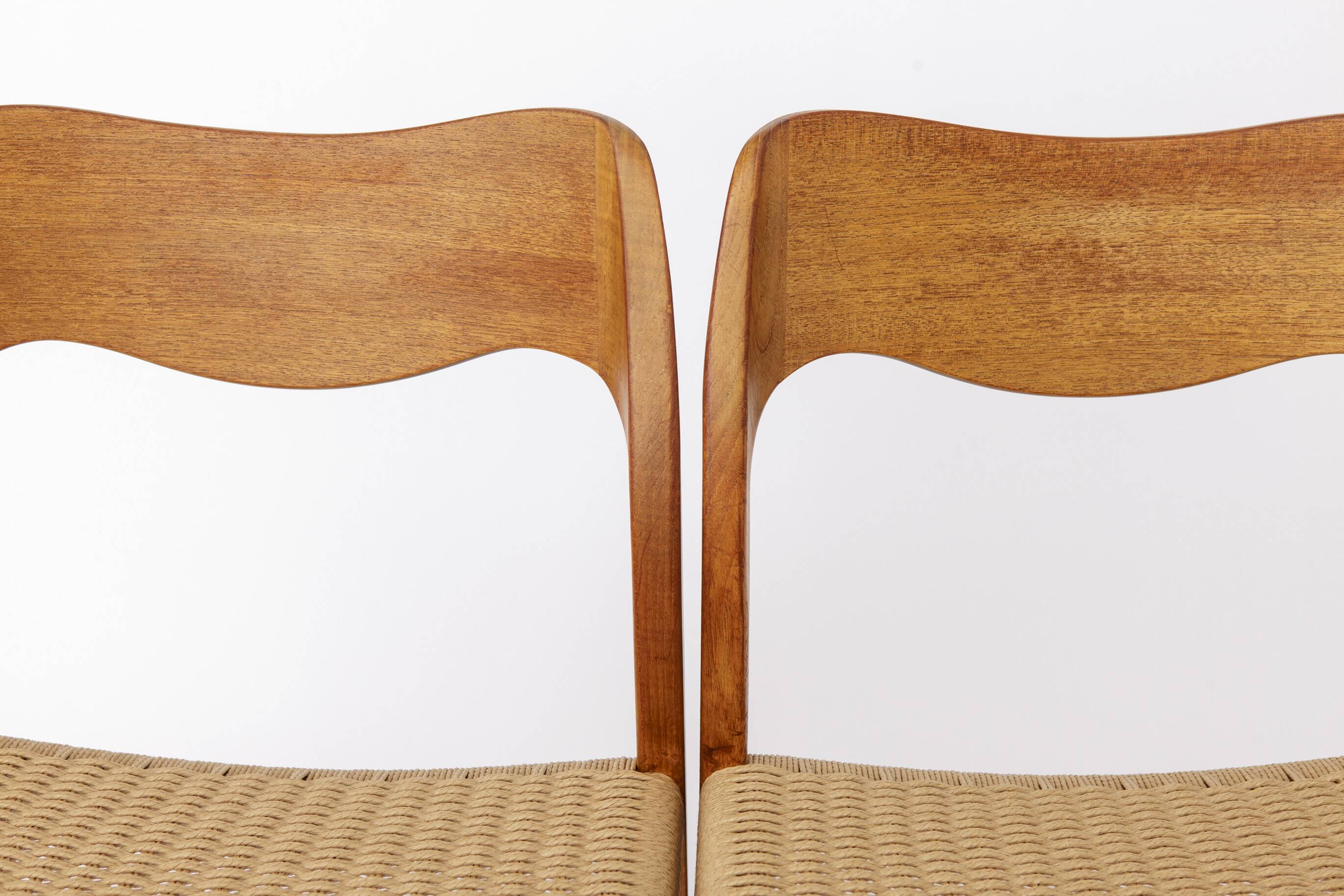 Set of 6 Niels Otto Møller Model 71 Dining Chairs, 1960s, Danish Vintage