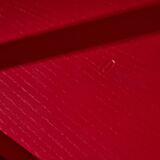 Red Plywood and Curved Metal Frame Chair