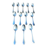 Twelve dessert spoons Alfénide Christofle
