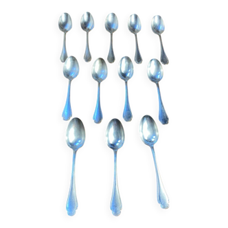 Twelve dessert spoons Alfénide Christofle
