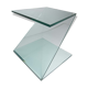 Z-shaped tempered glass side table