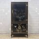 Cabinet d'affichage chinois vintage avec fleurs et oiseaux / Bohémien