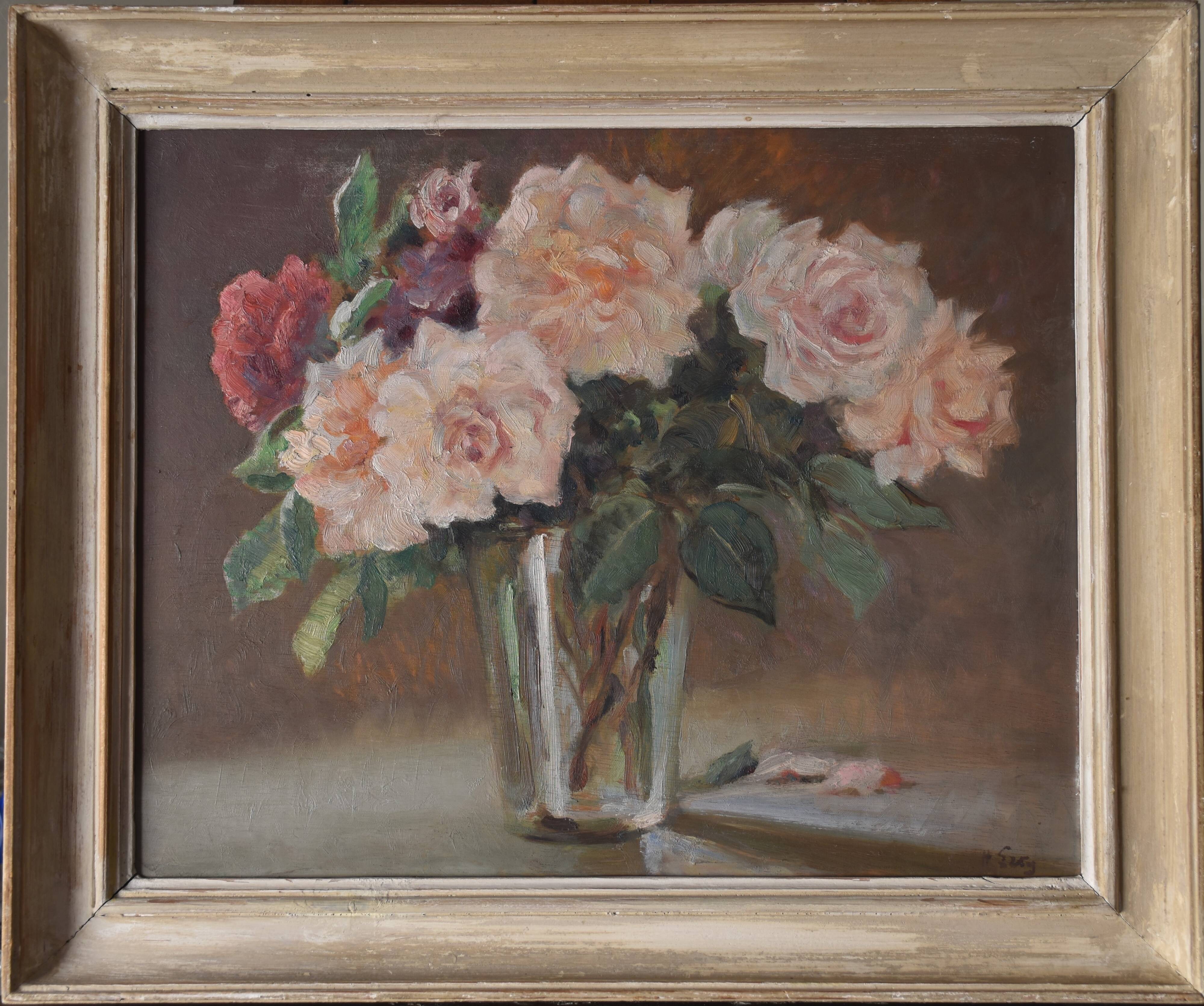 Hippolyte Léty, Roses in a Glass (circa 1920)