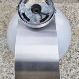 Pair of steel and opaline wall lights, Vittorio Mazzega design, vintage, 70s