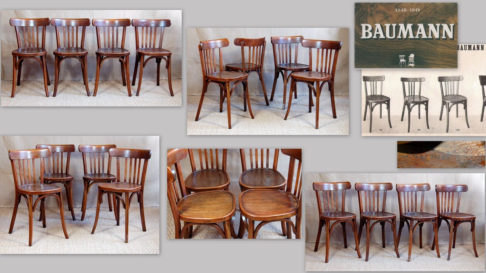 4 chairs Baumann 108 50s