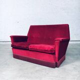 Hollywood Regency Style Fuchsia Velvet 2-Seat Sofa with Fringe, 1960s