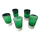 Set of 5 water glasses Luminarc jumper shape 70s