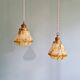 Duo de suspensions Art Déco en opaline et ouraline, 1920-30