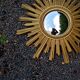 Mid-century style gold resin witch's eye sunburst mirror