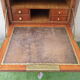 Writing desk louis xvi marquetry rosewood top royal red marble
