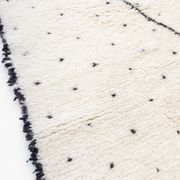 Beni Ouarain ecru Berber rug with polka dots and black patterns 235x157cm