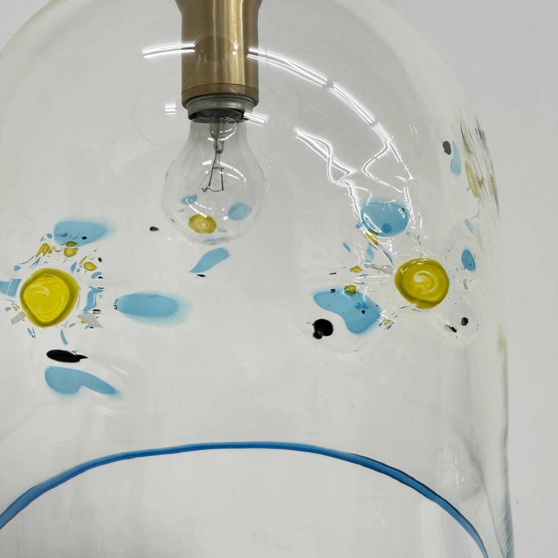 Suspension en verre La Murrina de design du milieu du siècle avec des fleurs, années 1970, Italie