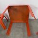 Table and 4 chairs in orange fiberglass design from the 70s Patrick Gingembre Paulus edition