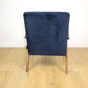 Classic armchair Var B-310 1960s vintage navy velvet - dark wood - 2 pieces available