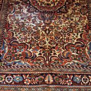 Handmade antique Persian Sarouk rug 3.1' x 5.2' (94cm x 158cm) 1900s