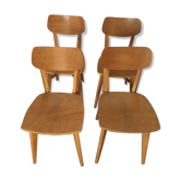 4 vintage beech chairs