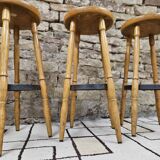 Set of 4 vintage 1970s bar stools