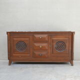 Dudouyt Style French Art Deco Oak and Marble Sideboard