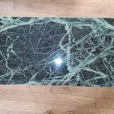 Coffee table in green marble and brass