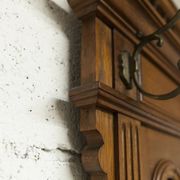 Napoleon III style walnut wardrobe, late 19th century, 3 mirrors, marble top, 8 coat hooks