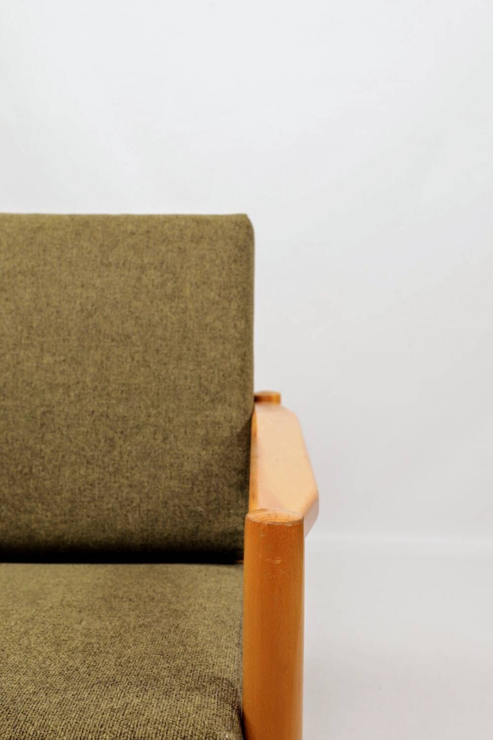 Scandinavian armchair green olive mid century modern design 1960