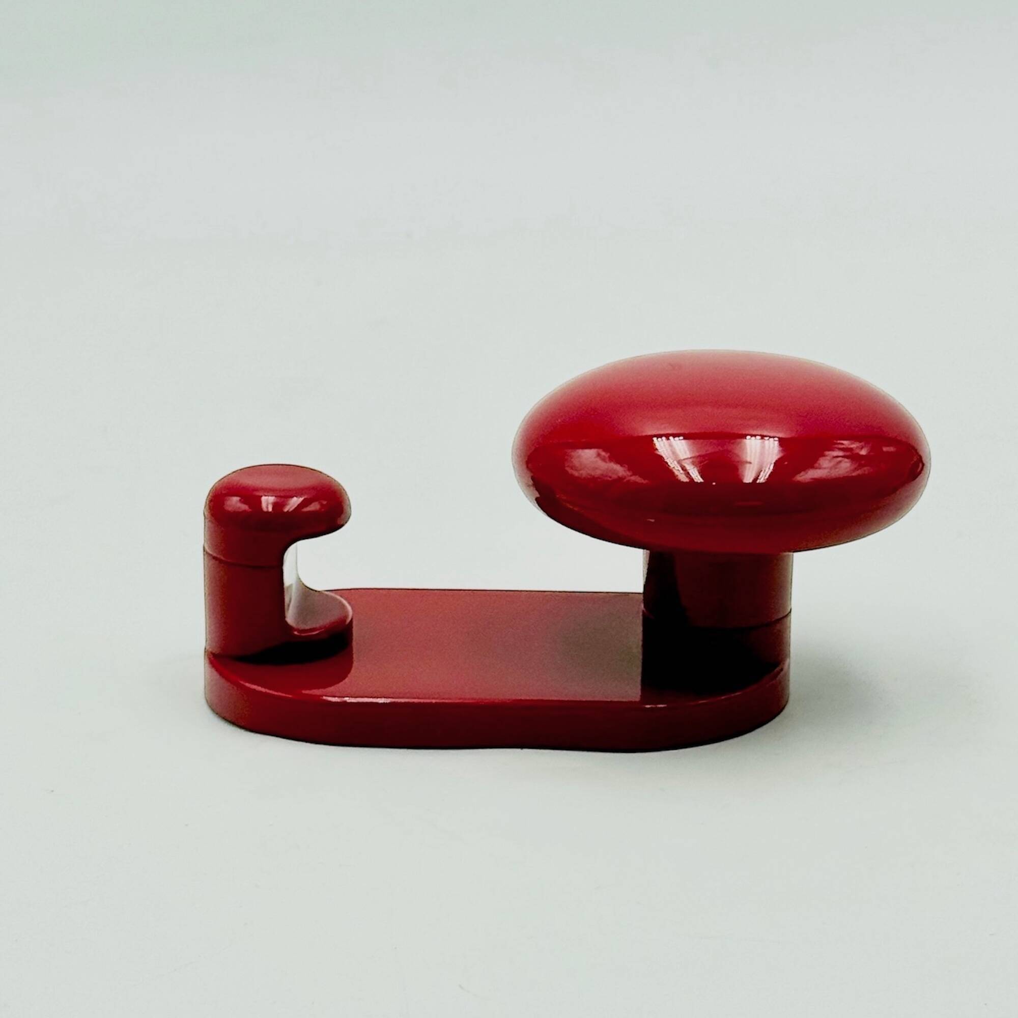 Vintage Modernist Wall Hooks in Burgundy Red by Carlo Bartoli, 1970s Con&Co