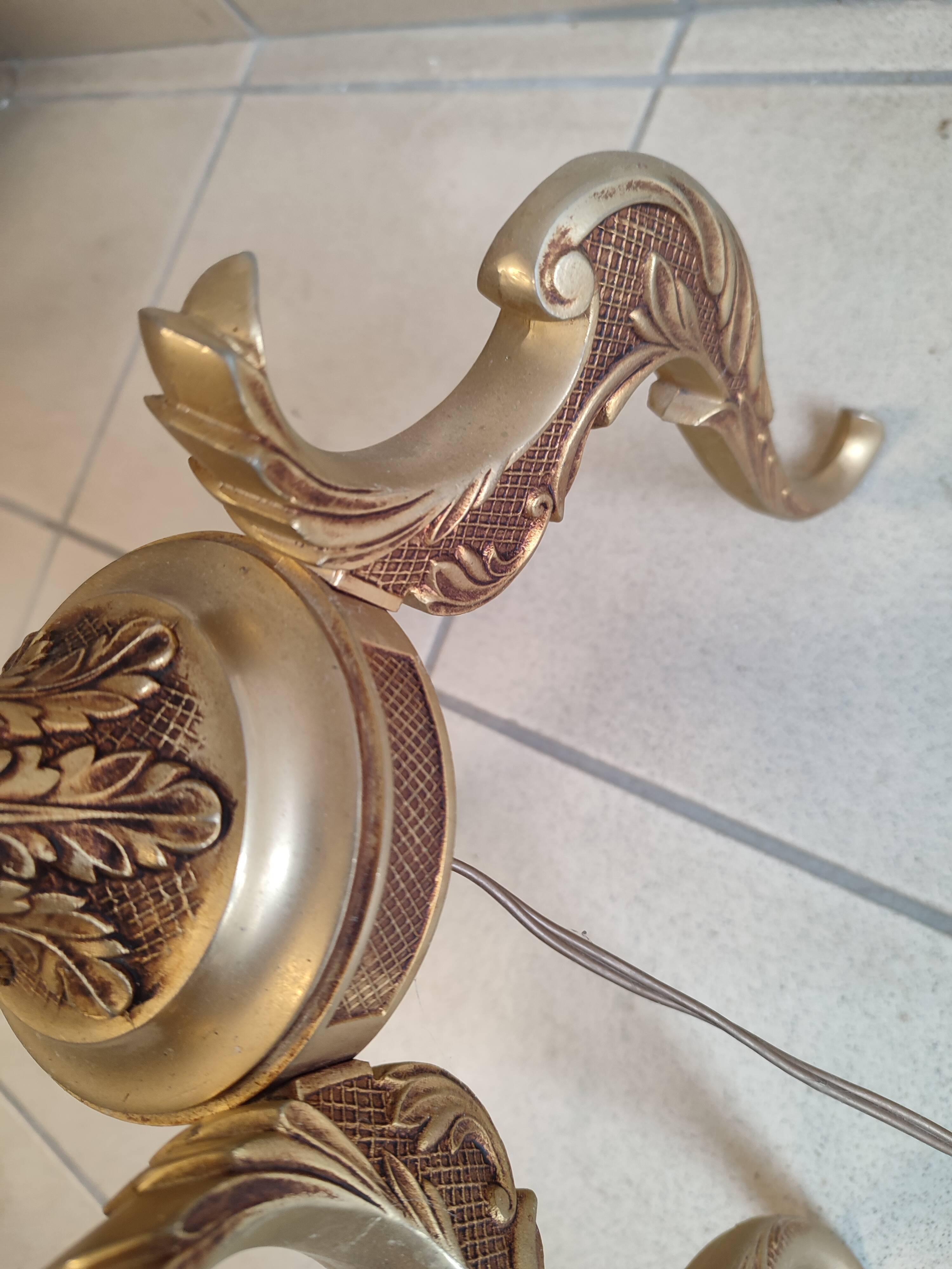 Brass and bronze floor lamp three arms