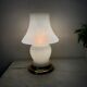 Vintage opaline and brass mushroom lamp