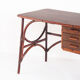 Bureau vintage en rotin et bois à tiroirs France années 1960