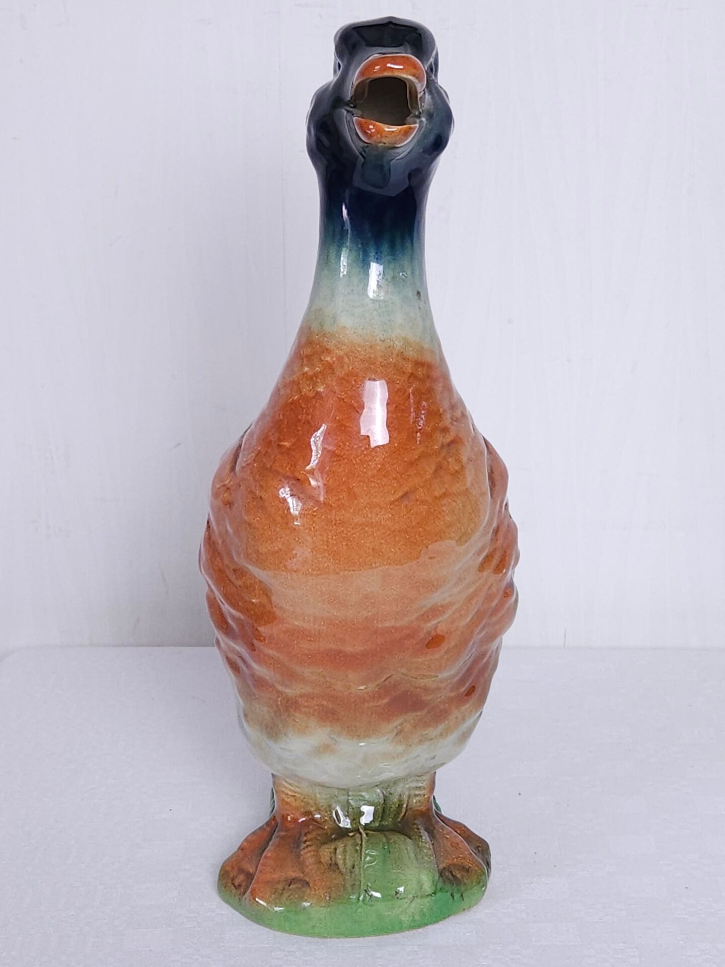 Vintage green-headed duck ceramic jug