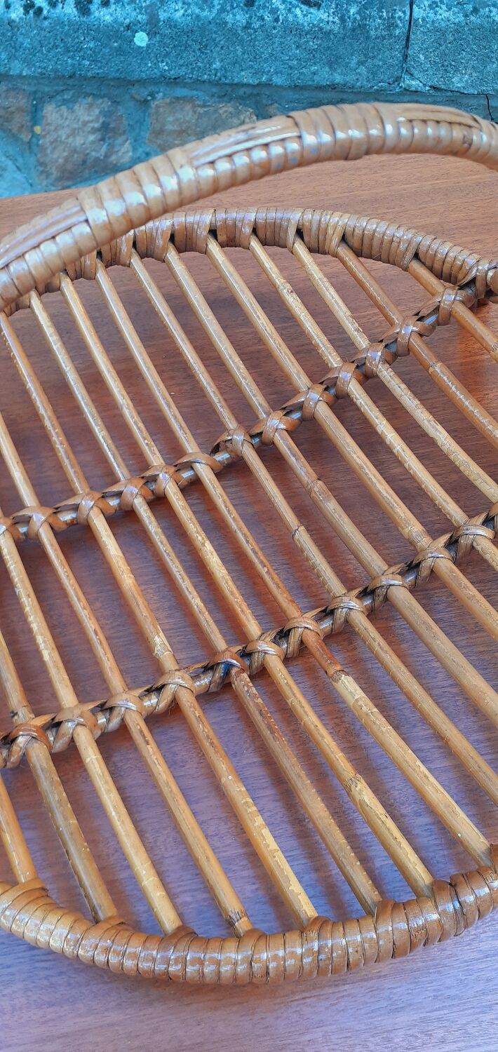 Vintage fruit cup year 50 rattan