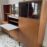 Teak veneer bookcase