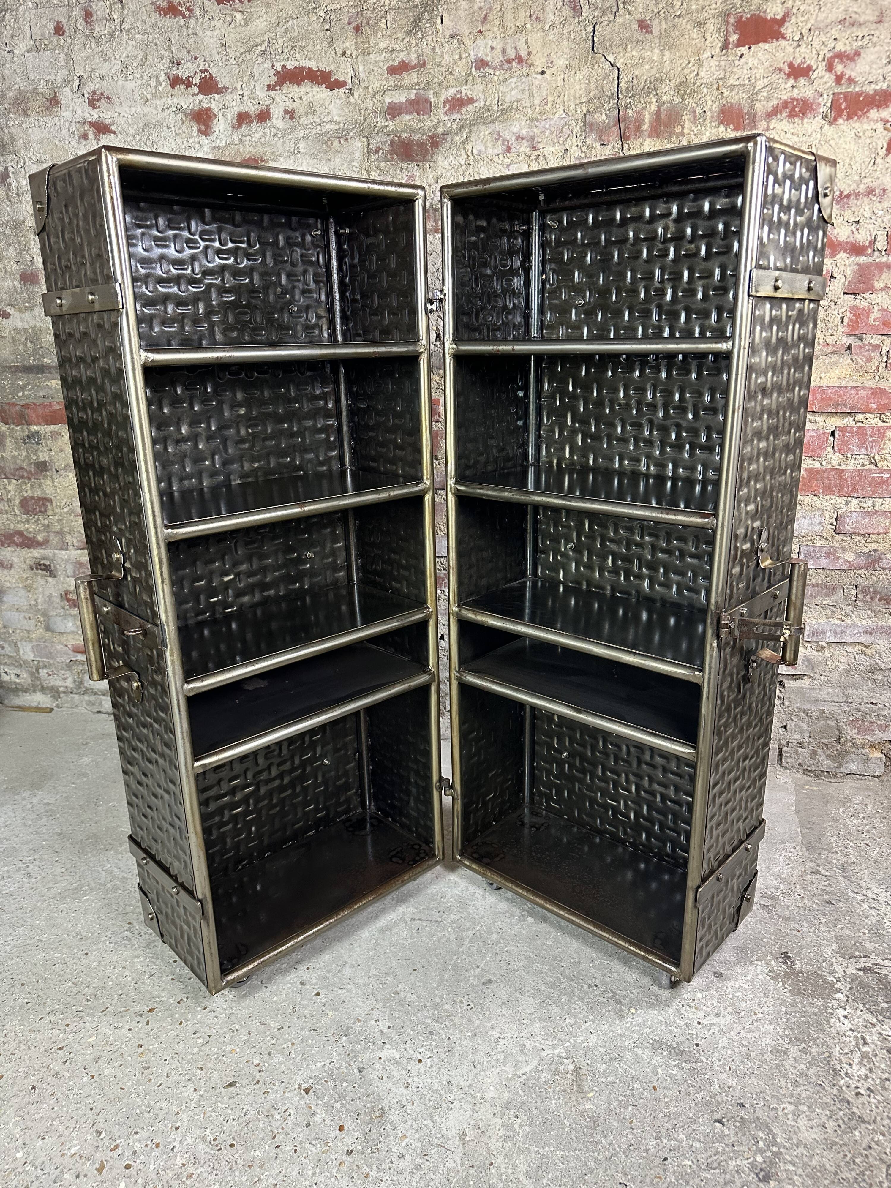 Bar trunk/storage unit in embossed steel 1980