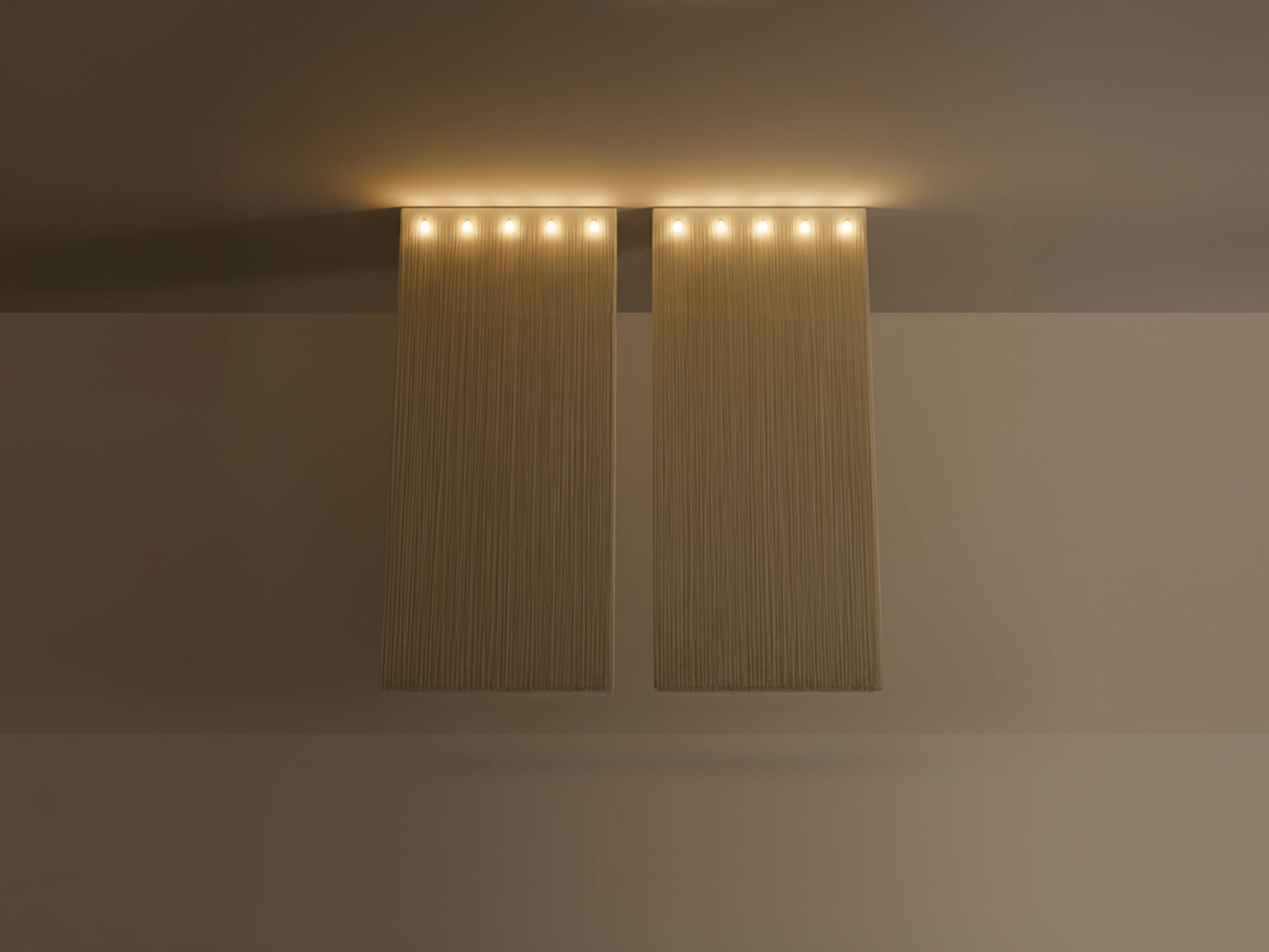 Pair of Mariyo Yagi Garbo chandeliers, metal and nylon, 1970s.
