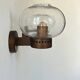 Pair of vintage wall lights, copper and bubbled glass, BEGA Germany 1970