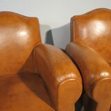 Pair of leather club chairs